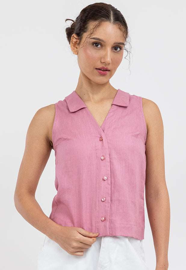 Daya Linen Sleeveless Top