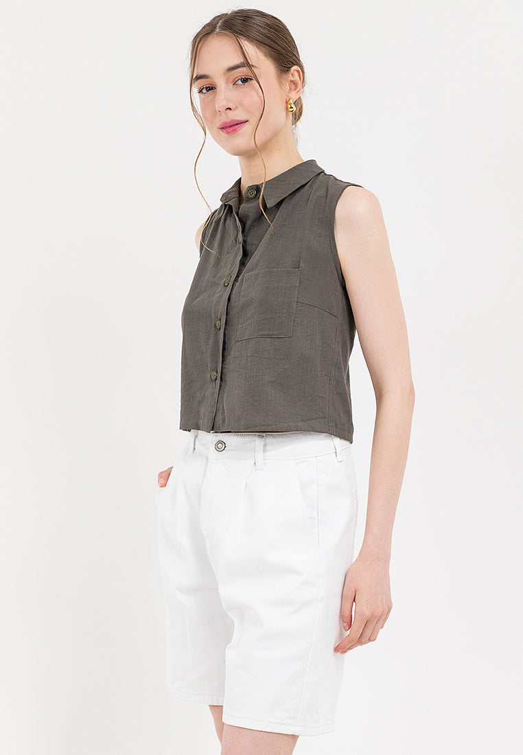 Dana Semi Cropped polo top