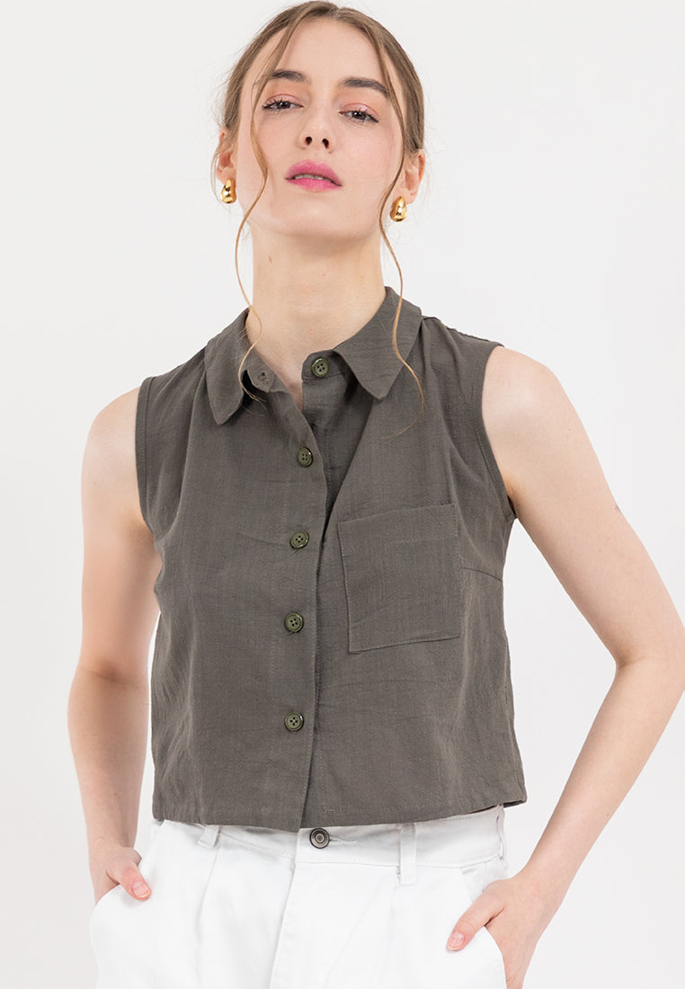 Dana Semi Cropped polo top